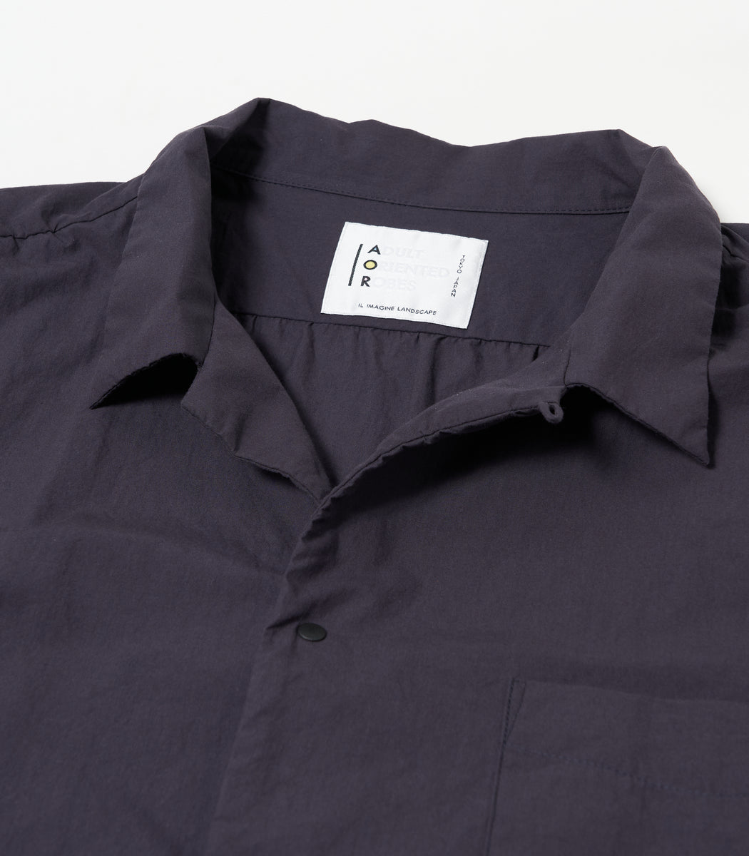 画像をギャラリービューアに読み込む, Open Collar Puckering Shirt NAVY