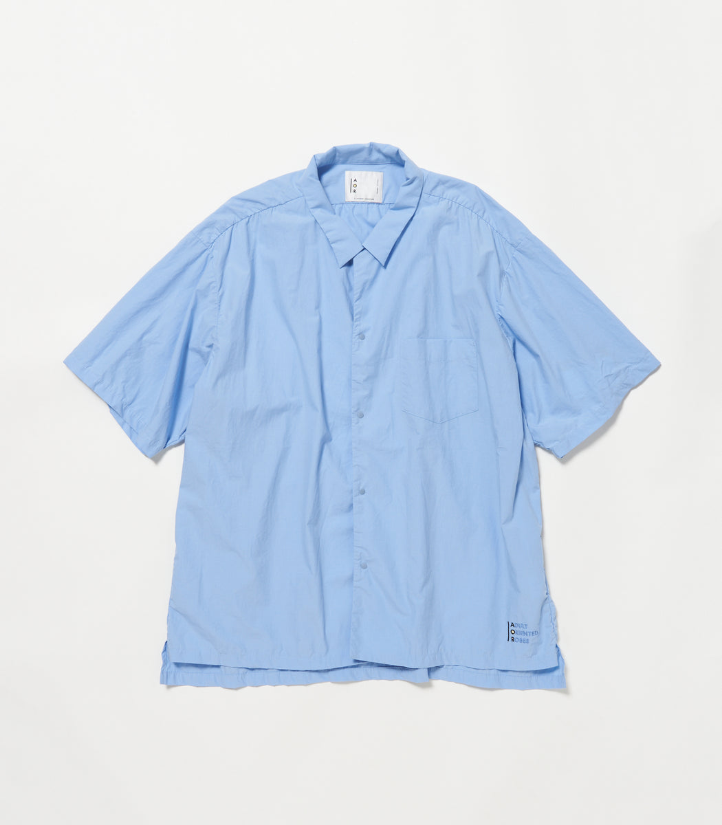 画像をギャラリービューアに読み込む, Open Collar Puckering Shirt SAX BLUE