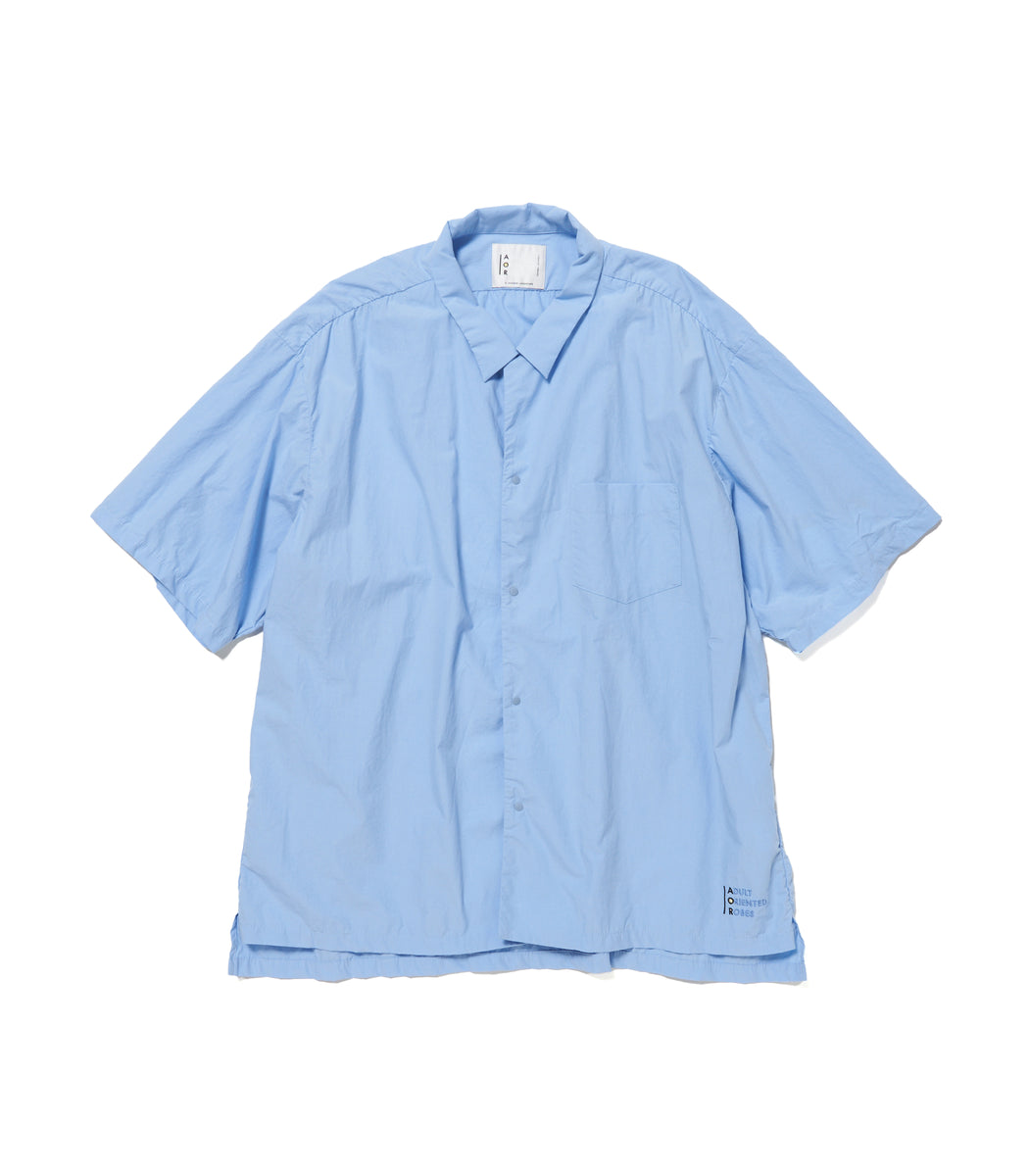 画像をギャラリービューアに読み込む, Open Collar Puckering Shirt SAX BLUE