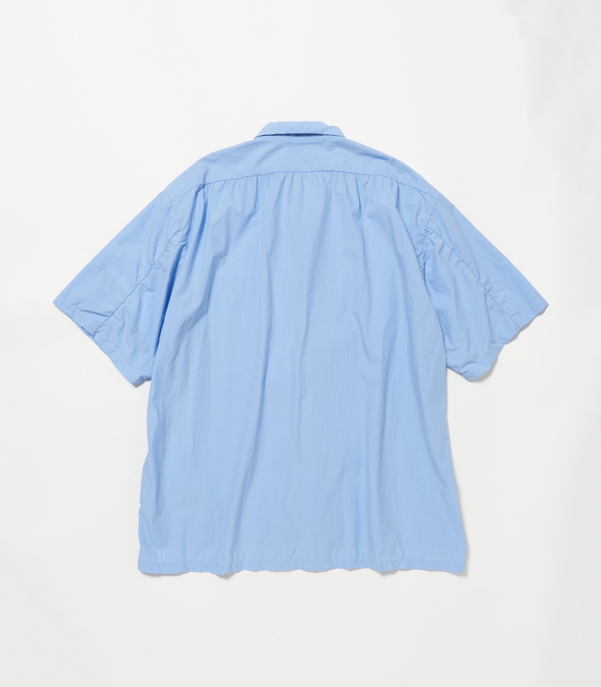 画像をギャラリービューアに読み込む, Open Collar Puckering Shirt SAX BLUE
