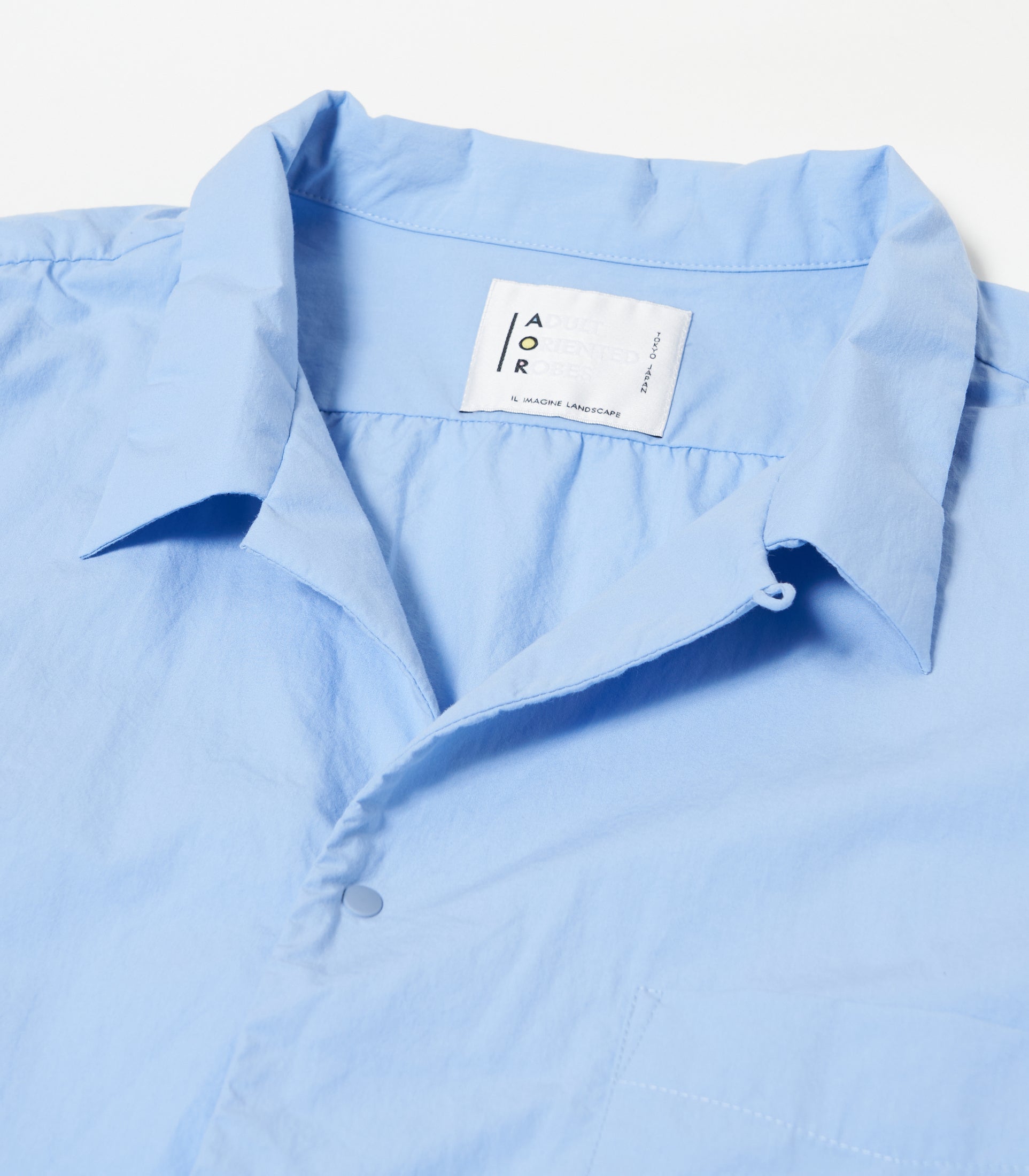 画像をギャラリービューアに読み込む, Open Collar Puckering Shirt SAX BLUE
