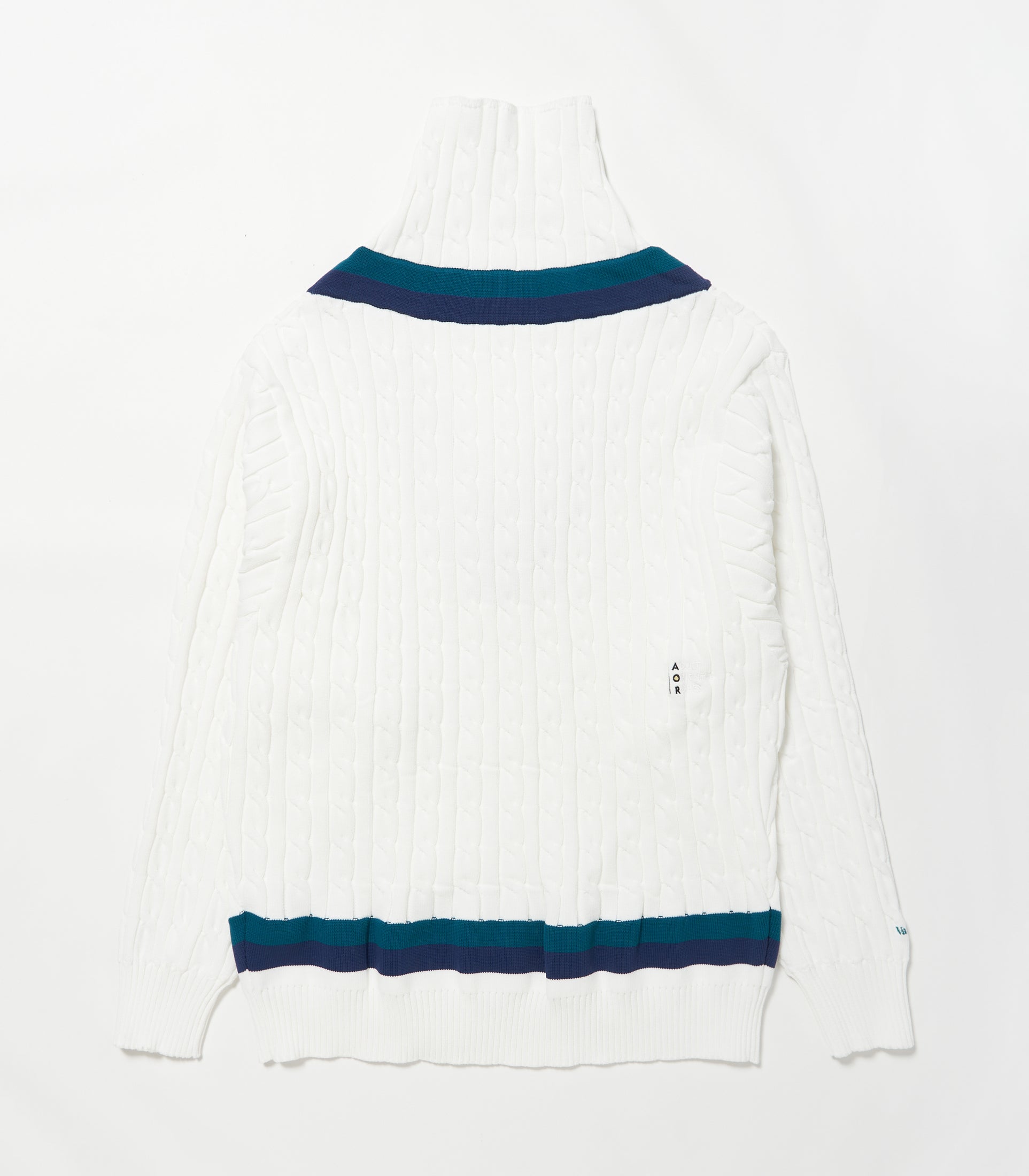 High neck Cable Knit WHITE