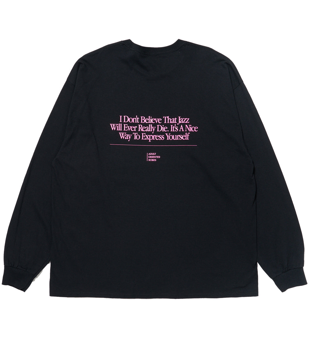 Load image into Gallery viewer, JAZZ Message Print L/S T-Shirt BLACK×PINK
