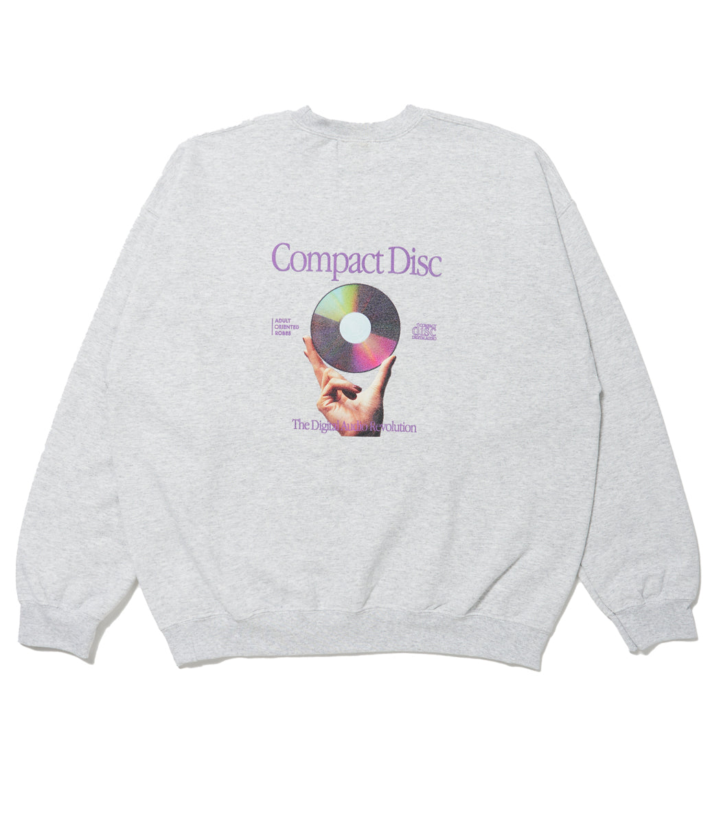 将图片加载到图库查看器，Compact Disc Print Sweat Shirt HEATHER GRAY
