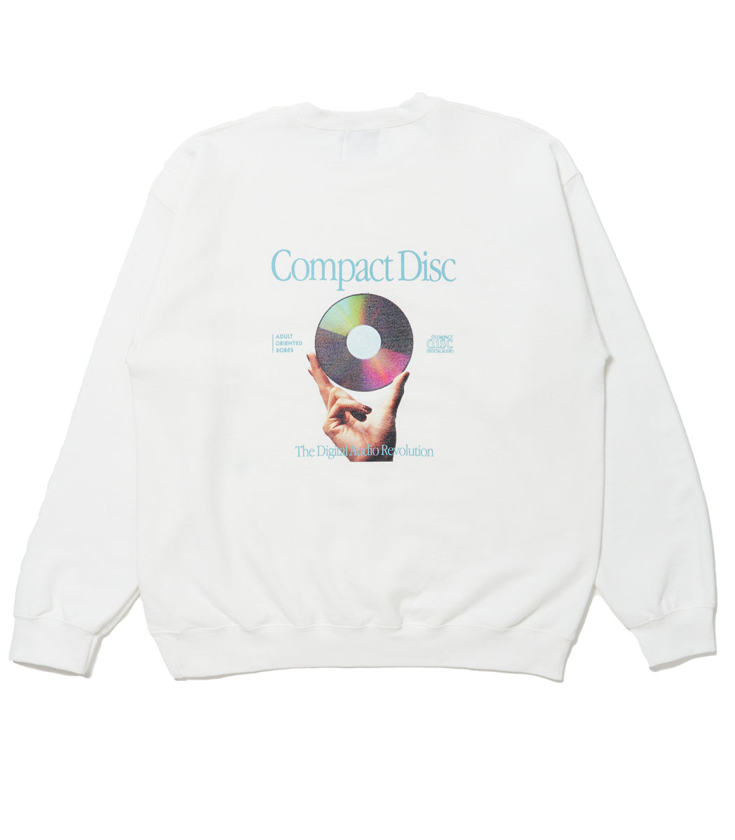 将图片加载到图库查看器，Compact Disc Print Sweat Shirt WHITE
