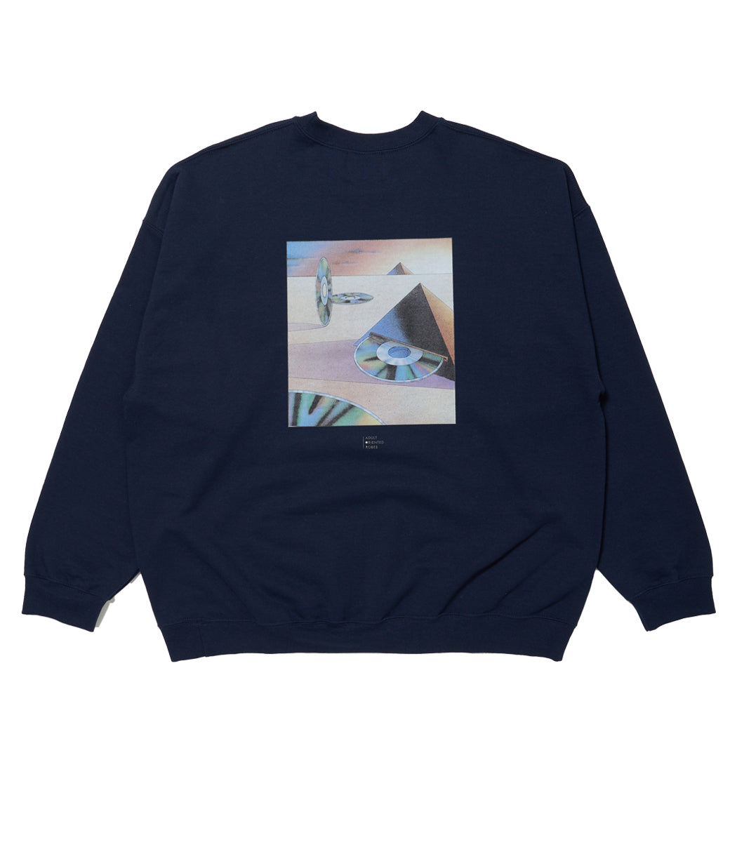 将图片加载到图库查看器，New Wave CD Print Sweat Shirt NAVY
