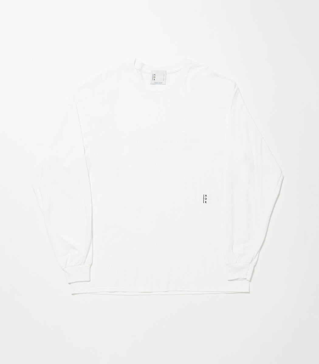 将图片加载到图库查看器，JAZZ Message Print L/S T-Shirt WHITE×BLACK
