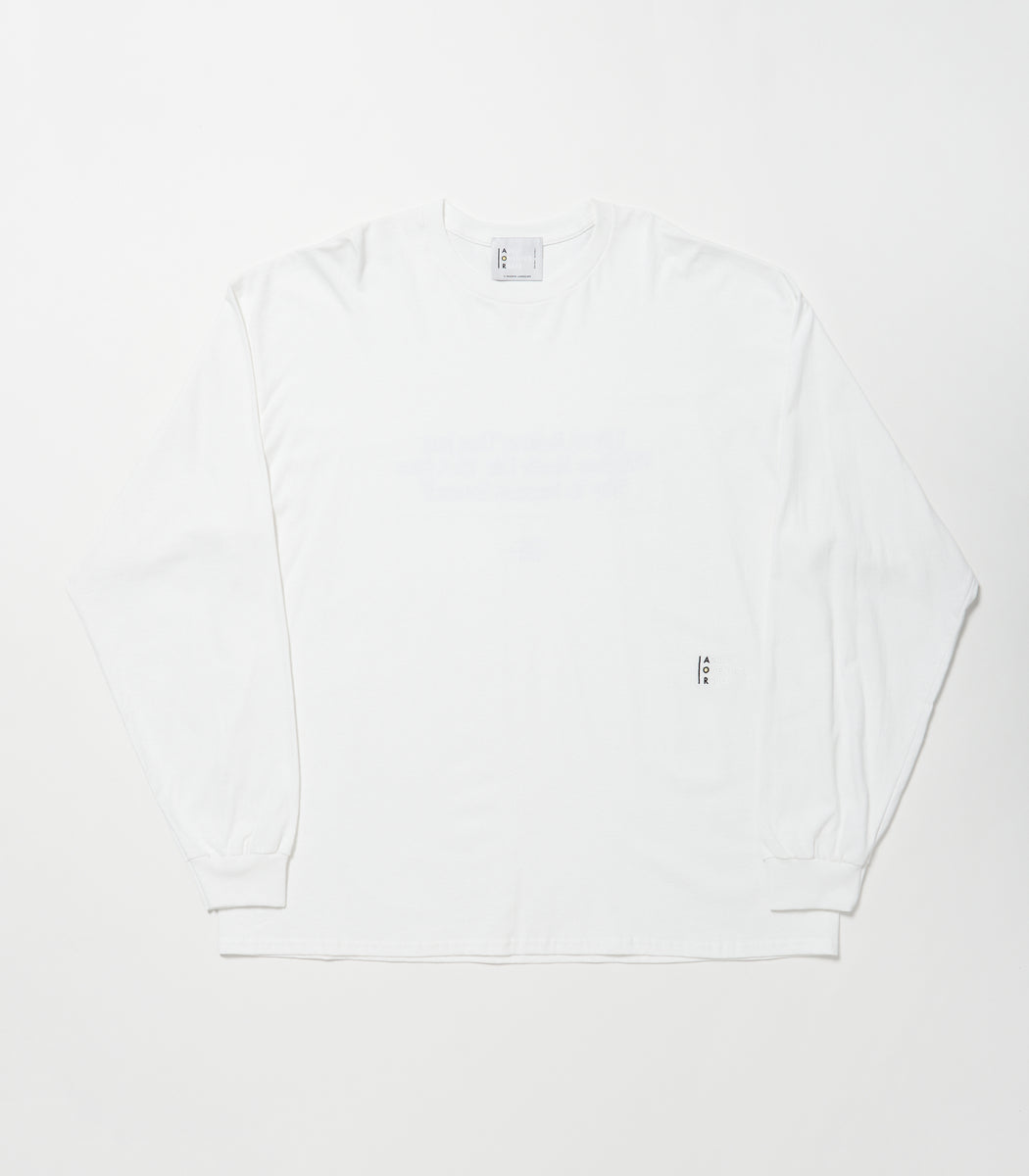 将图片加载到图库查看器，JAZZ Message Print L/S T-Shirt WHITE×BLUE
