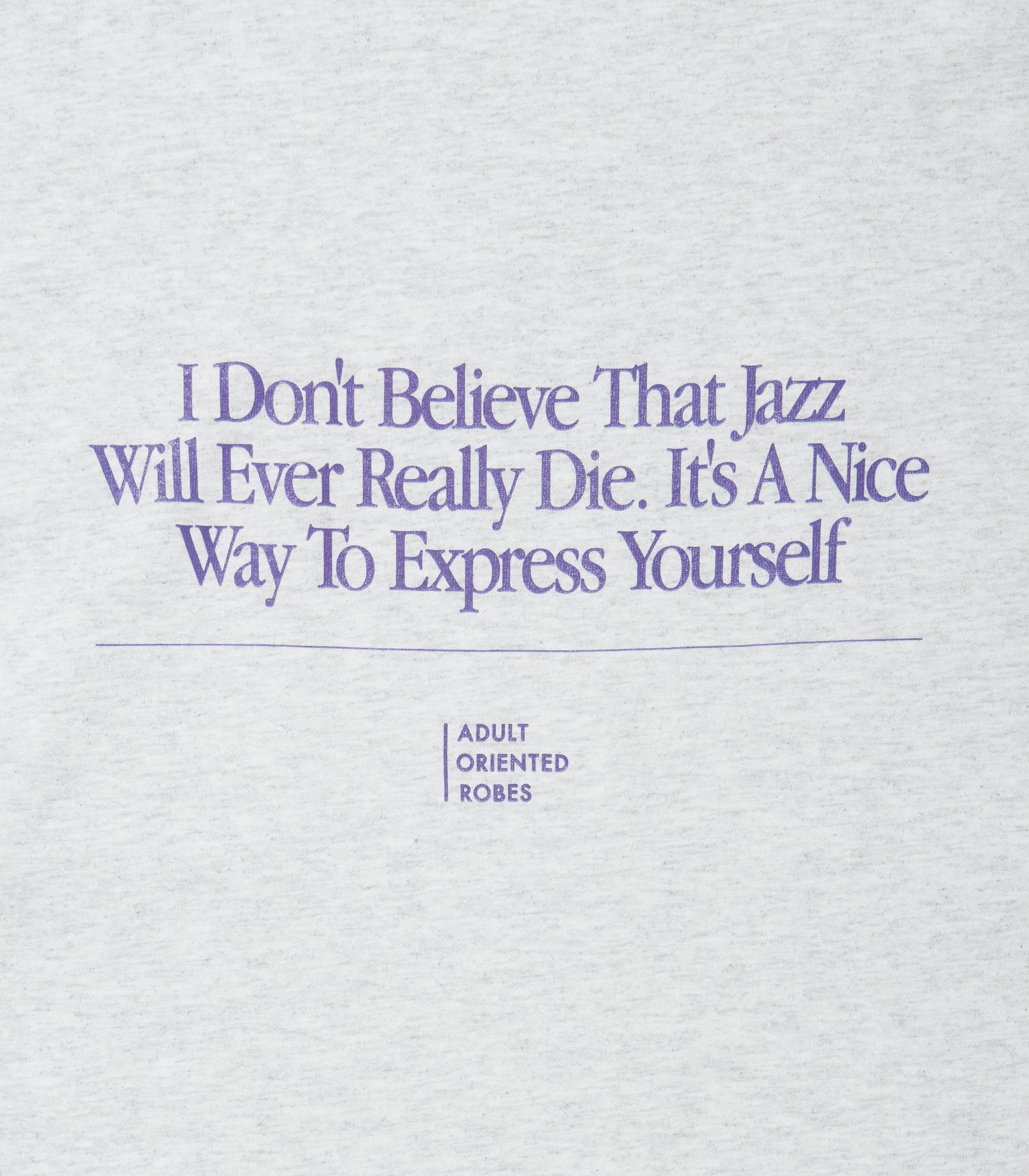 将图片加载到图库查看器，JAZZ Message Print L/S T-Shirt HEATHER GRAY×PURPLE
