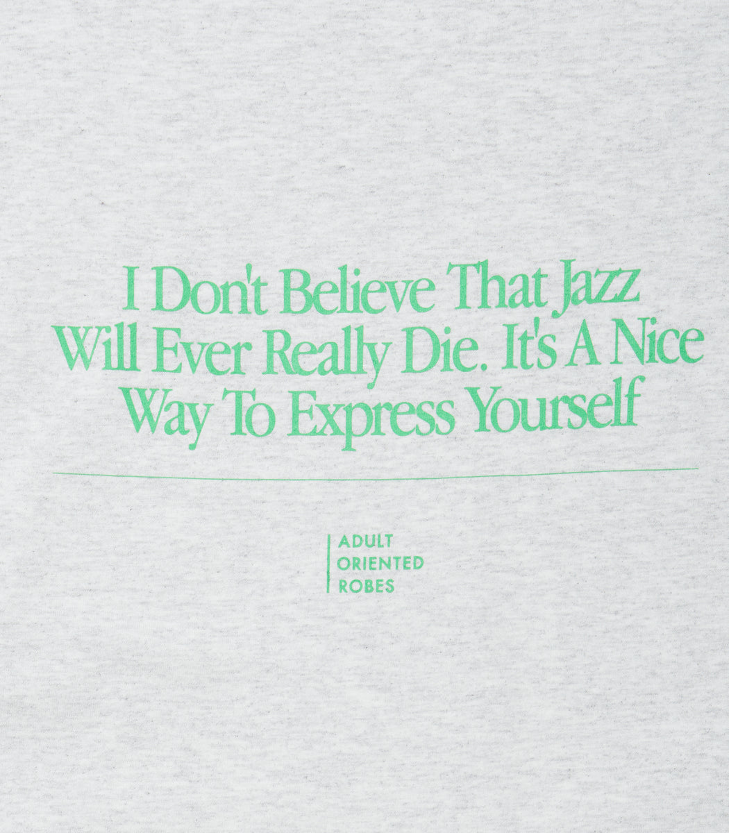 将图片加载到图库查看器，JAZZ Message Print L/S T-Shirt HEATHER GRAY×GREEN
