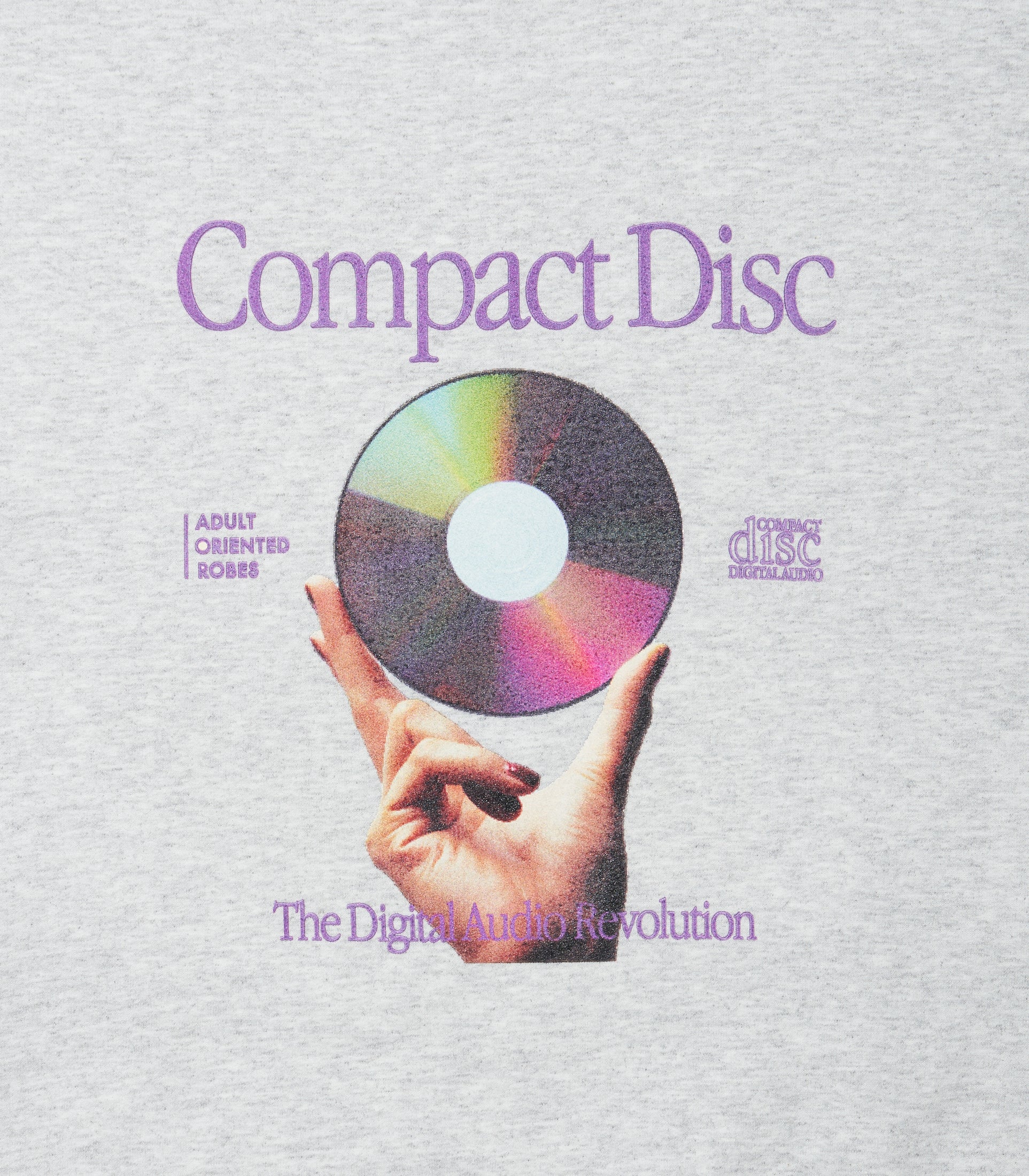 将图片加载到图库查看器，Compact Disc Print Sweat Shirt HEATHER GRAY
