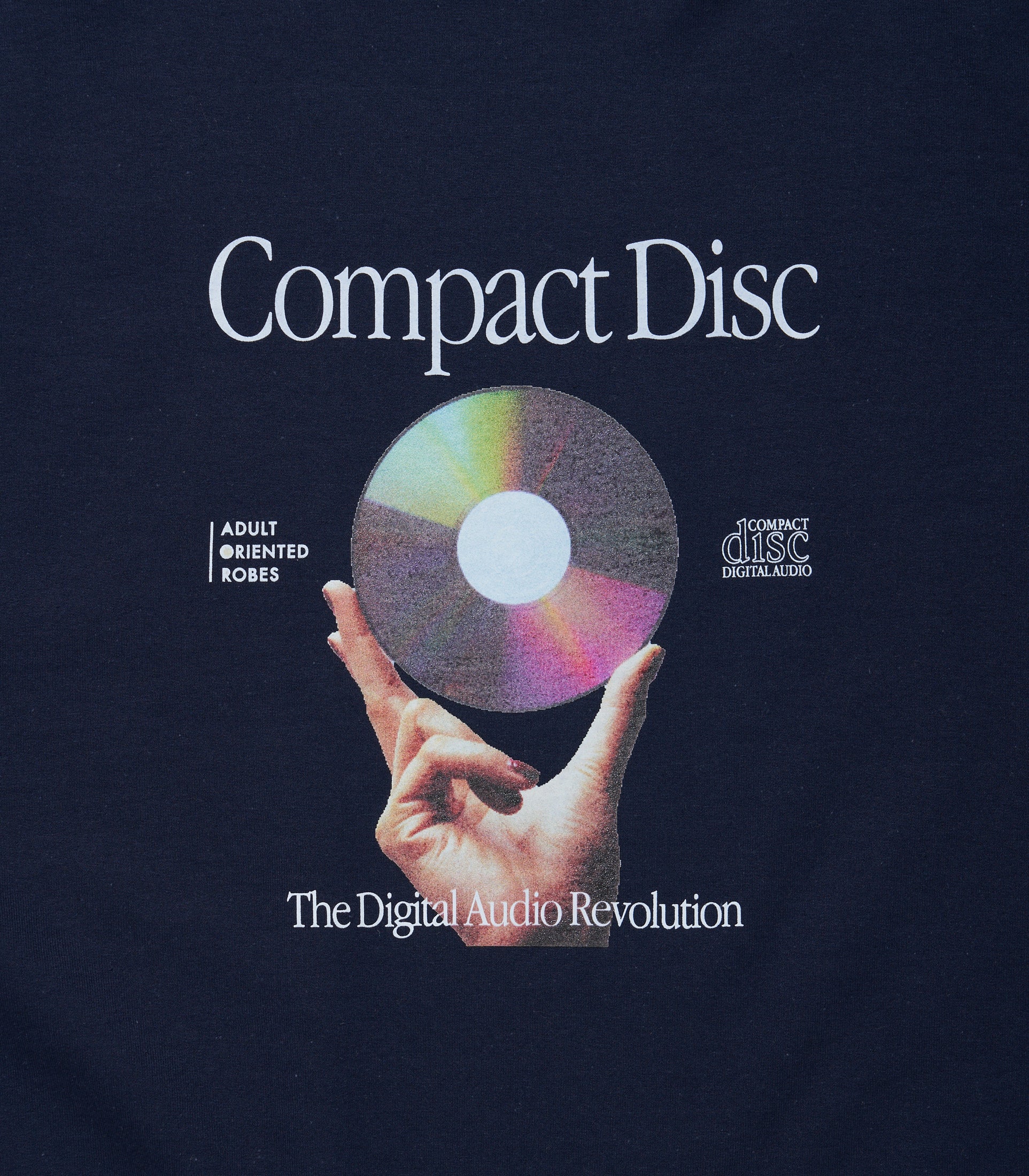 将图片加载到图库查看器，Compact Disc Print Sweat Shirt NAVY
