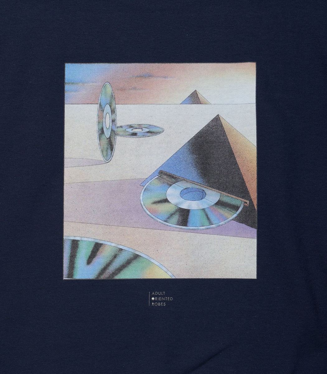 将图片加载到图库查看器，New Wave CD Print Sweat Shirt NAVY
