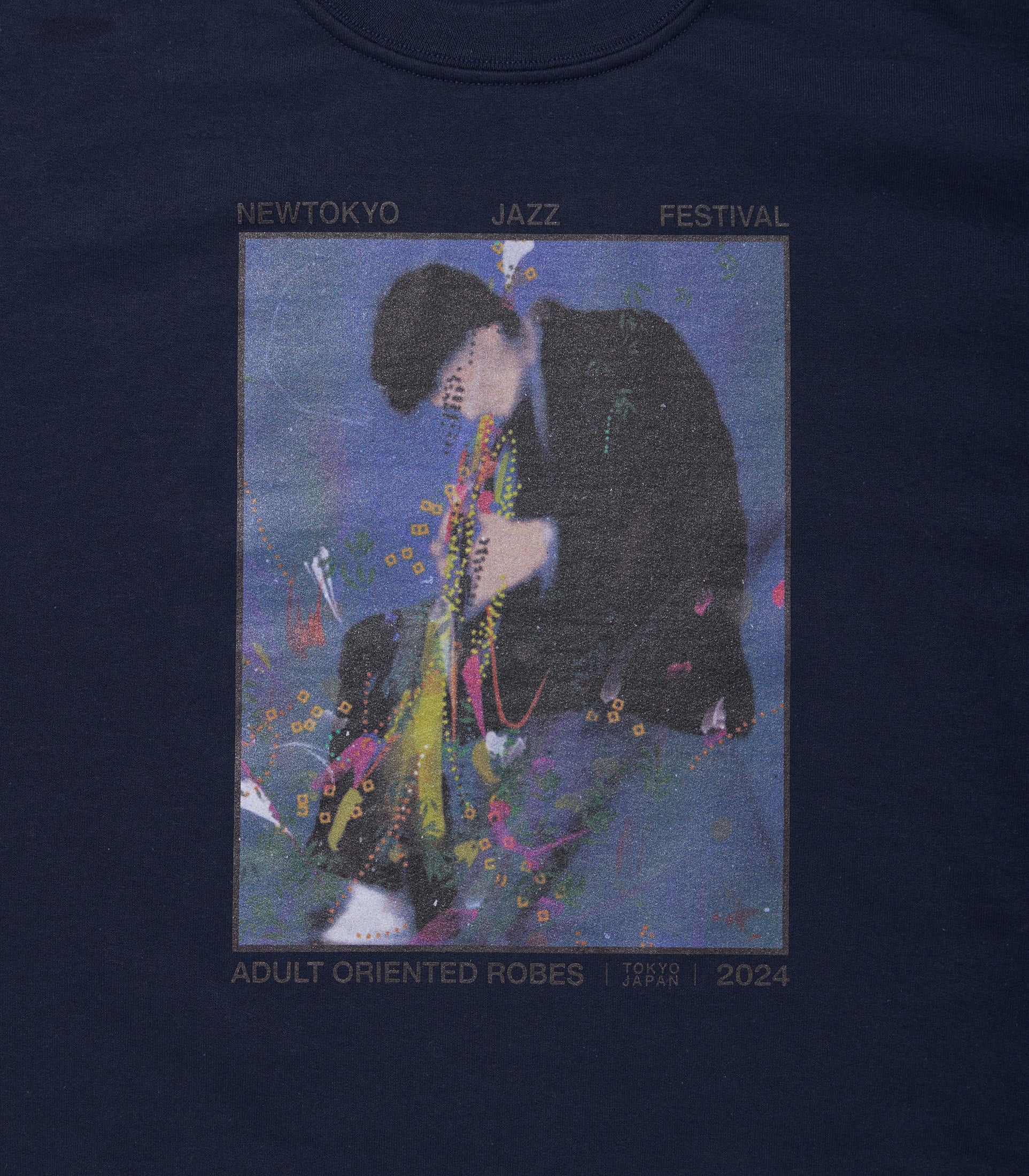 画像をギャラリービューアに読み込む, JAZZ Print Sweat Shirt NAVY
