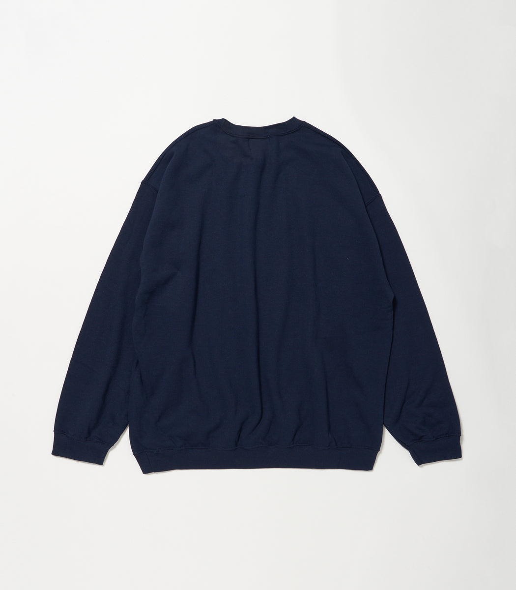 画像をギャラリービューアに読み込む, College Print Sweat Shirt NAVY
