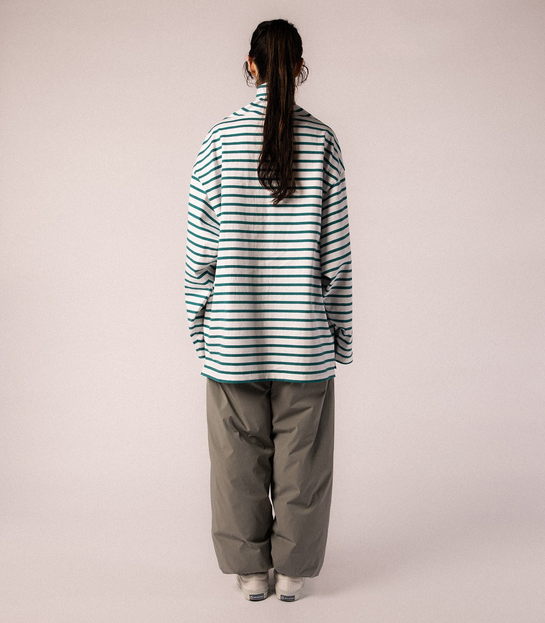 Load image into Gallery viewer, Border High neck WHITE×GREEN
