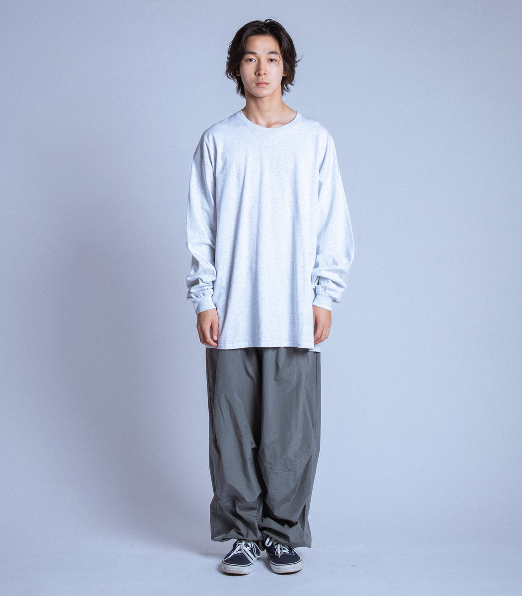 将图片加载到图库查看器，JAZZ Message Print L/S T-Shirt HEATHER GRAY×GREEN
