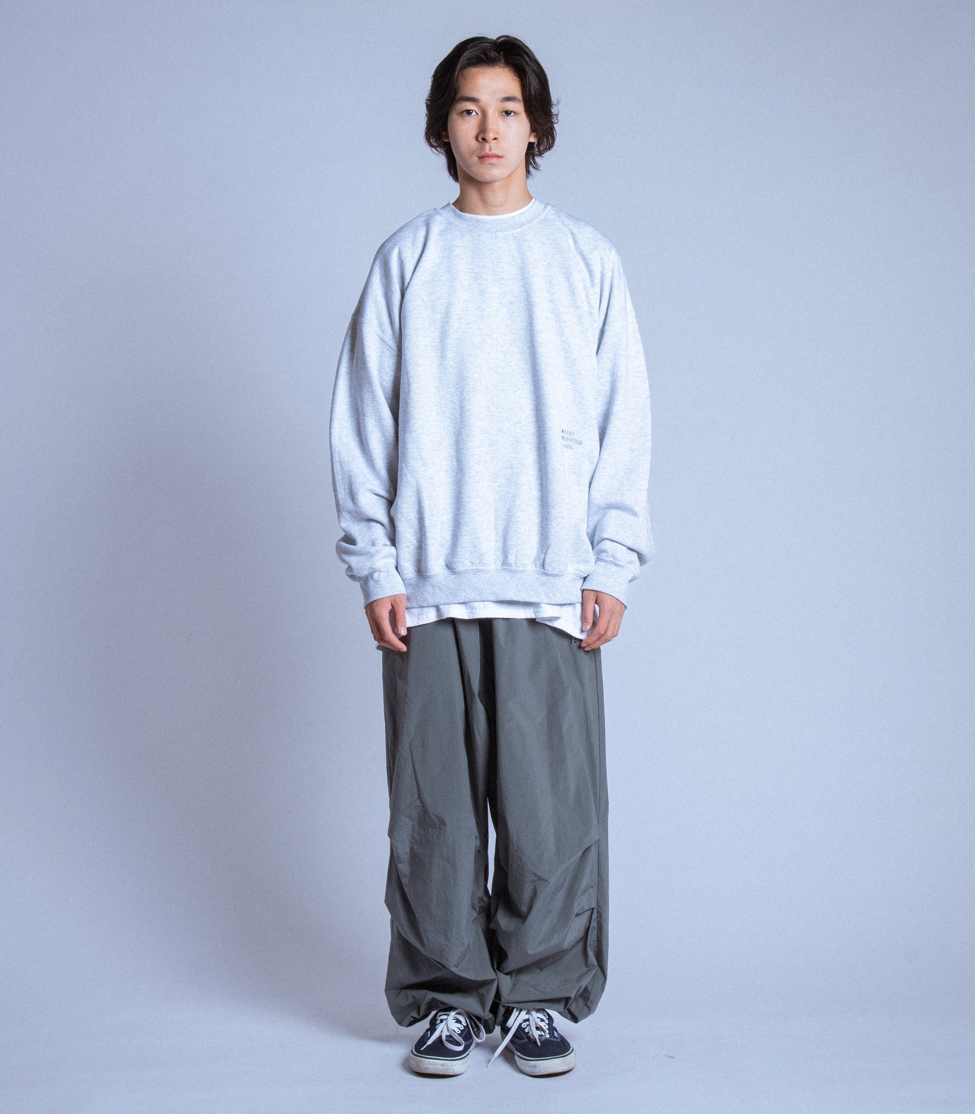 将图片加载到图库查看器，Compact Disc Print Sweat Shirt HEATHER GRAY
