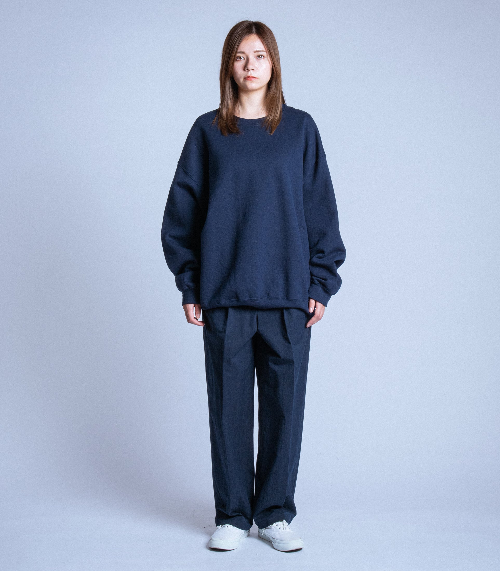 将图片加载到图库查看器，Compact Disc Print Sweat Shirt NAVY
