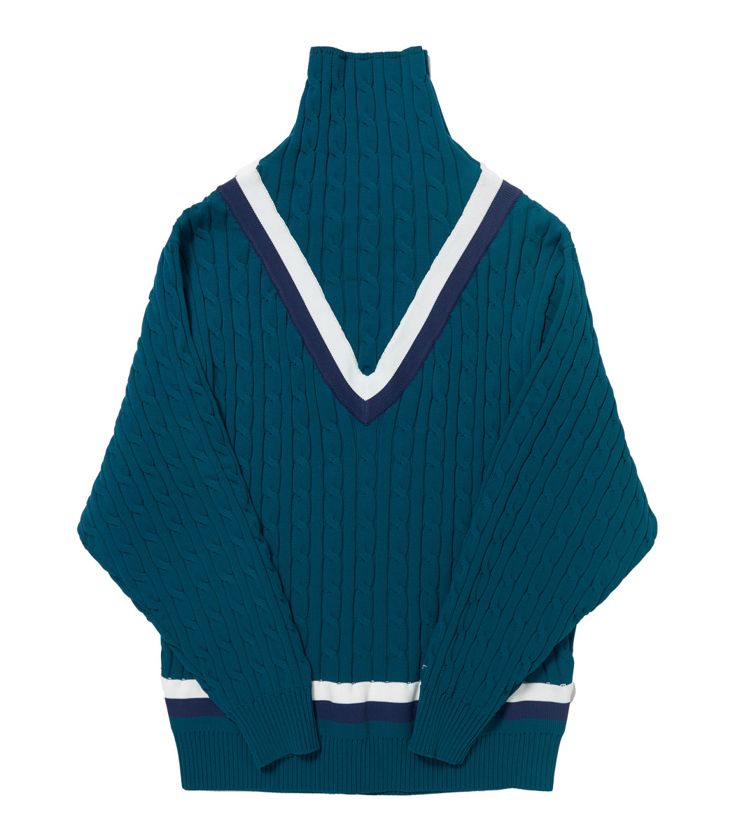 Load image into Gallery viewer, High neck Cable Knit GREEN
