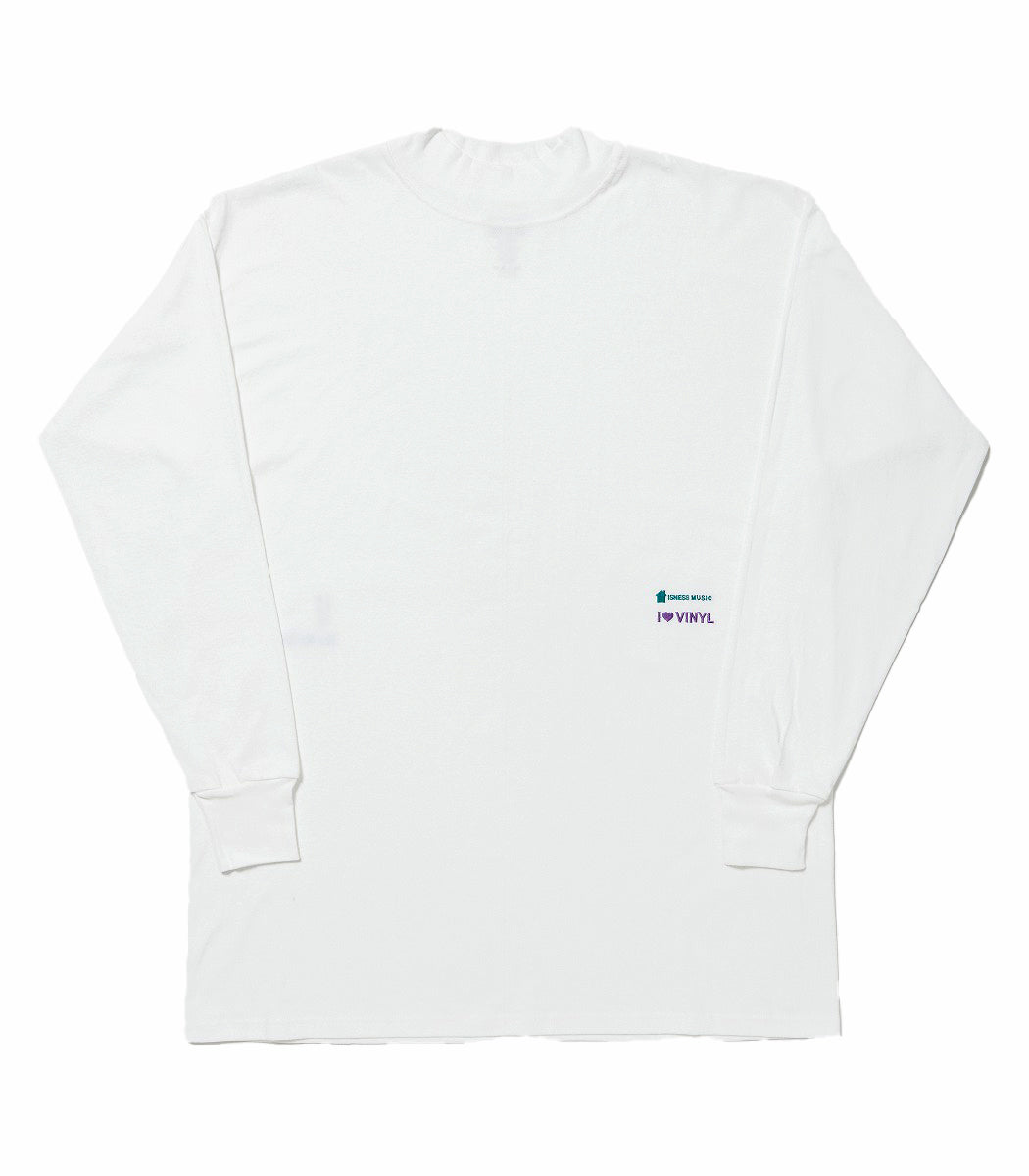 이미지를 갤러리 뷰어에 로드 , ISNESS MUSIC  ADULT ORIENTED ROBES Embroidery Mock neck Long Sleeve T-Shirts White
