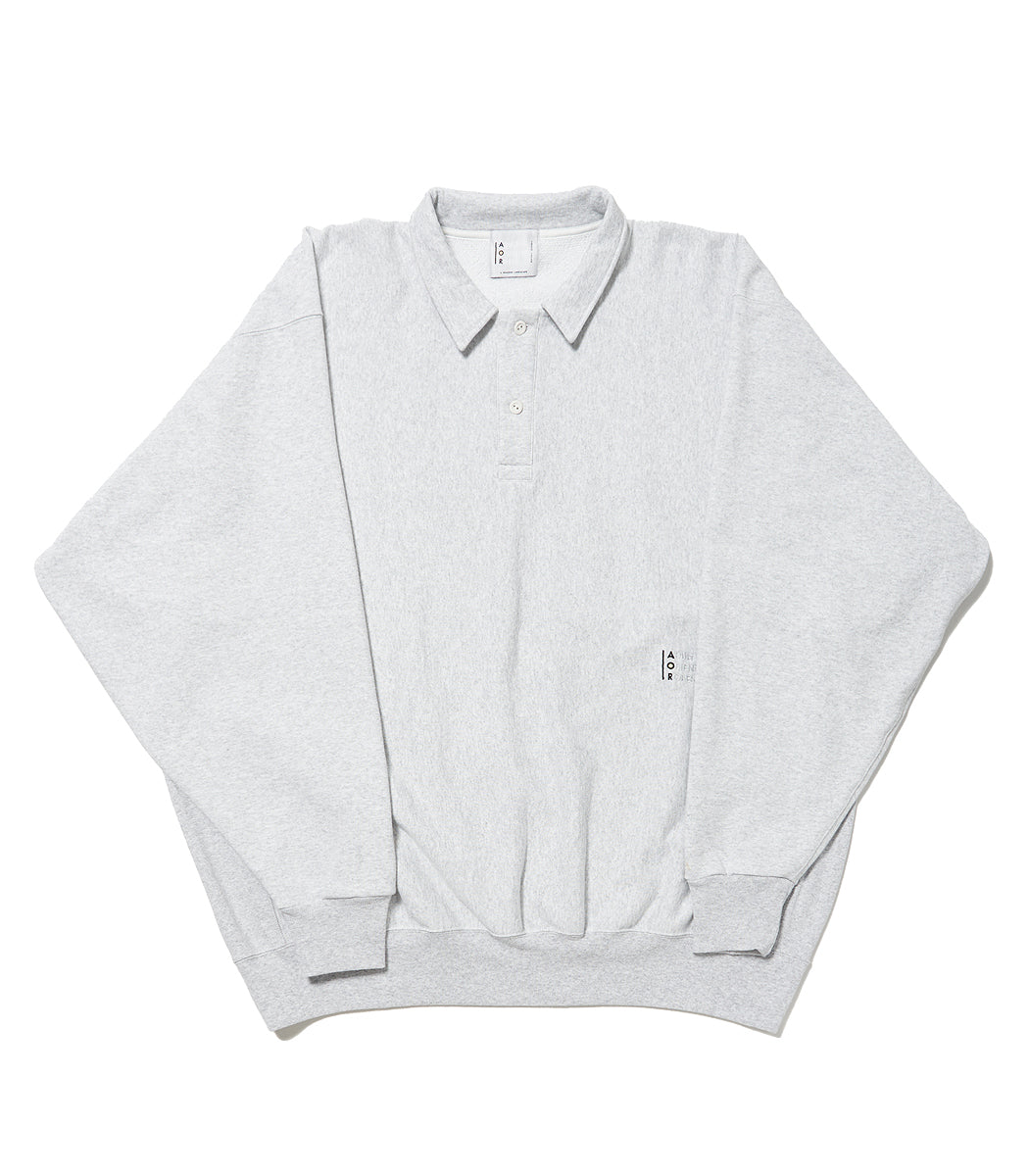 将图片加载到图库查看器，L/S Sweat Rugby Shirt Style Heather Gray
